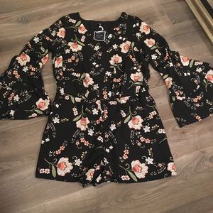 Kari Blue shorts romper